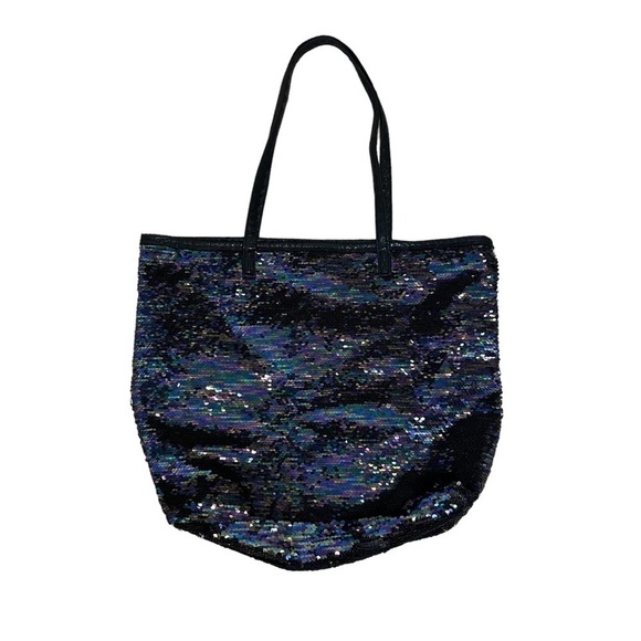 Multi-Colored Sequin Shoulder Bag w/ Silver Disappearing Heart Bag - Picture 2 of 16